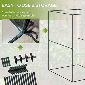 Gabbia per colture verde scuro 3.9FT X 3.9FT X 5.9FT con porta avvolgibile con cerniera, protezione in rete da giardino contro gli animali - Product Image 5