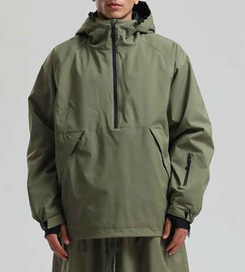 Chaqueta Anorak Impermeable y Transpirable para Hombre, Estilo Vintage, con Cuello Alto y Media Cremallera, para Nieve y Uso Urbano, Holgada - Product Image 5