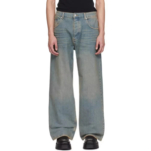 Jean en denim japonais selvedge de haute qualité, coupe droite, ample, en coton lourd, style vintage, fabriqué sur mesure pour homme - Product Image 3