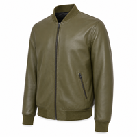 Veste d'hiver en cuir véritable pour homme, style motard, avec logo frontal, vêtement d'extérieur tendance, vente en gros, fournisseur OEM