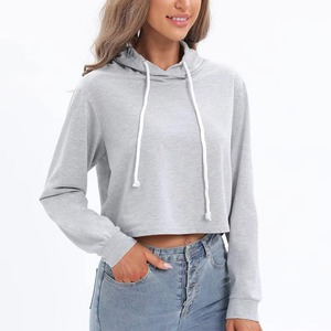 Sudadera Corta de Forro Polar para Mujer, con Cuello Alto y Logotipo Frontal, Impresa, de Primera Calidad, Mezcla de Poliéster/Algodón, Ropa Casual de Invierno - Product Image 1
