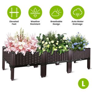 Fioriera rialzata autoirrigante # 3 Opzioni di Taglia # Contenitore per Piante Leggero in PP con Finitura Smaltata - Product Image 2
