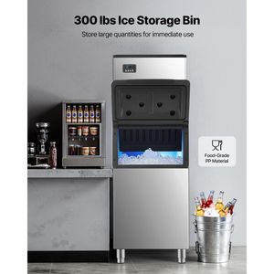 Attrezzatura di Refrigerazione per Cucine Commerciali, Macchina per Produzione Ghiaccio 500LBS/24H, Contenitore di Stoccaggio Grande 300LBS, Autopulente, Uso Commerciale - Product Image 3
