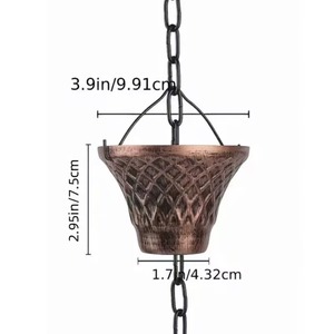 โซ่ระบายน้ำฝนโลหะคุณภาพสูงสำหรับตกแต่งหลังคา ระเบียง สวน และลานบ้าน - Product Image 5