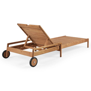 Tumbona de lujo para exteriores hecha de madera de teca maciza y con cojín resistente al sol para hoteles, resorts, villas, clubes de playa y mobiliario. - Product Image 6