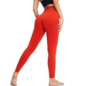 Femmes taille haute sans couture Scrunch dos Fitness Leggings doux Compression confort minceur vêtements de sport Gym Fitness Leggings - Product Image 1