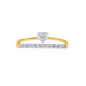 แหวนเพชรรูปหัวใจ Rising Heart Dazzle แหวนเพชรรูปหัวใจ ทอง 14K พร้อมดีไซน์วงแหวนคู่ - Product Image 3