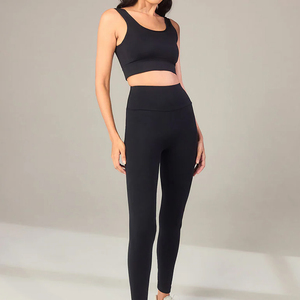 High Waisted Seamless Yoga <b>Leggings</b> Women Full Length Solid Black Stretch Pant Elastic Waist Workout Fitness Pants <b>tummy</b> <b>control</b> - Product Image 3