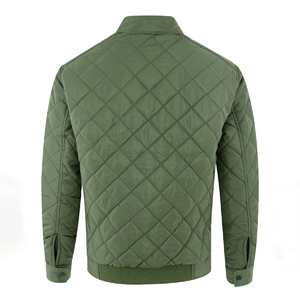 Men's Diamond Quilted Bomber Jacket Stand Collar Full-Zip Lightweight Padded Streetwear <b>Coat</b> Wholesale OEM Custom Logo - Product Image 6
