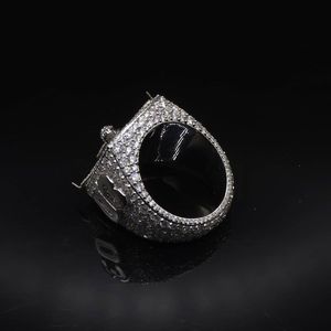 Custom Number Moissanite <b>Ring</b> Cubic Zirconia <b>Ice</b> Cube Pendant Band Silver Color Jewelry Gift - Product Image 3