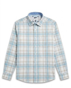 Chemise habillée décontractée élégante pour homme en coton à carreaux, double boutonnage, col rabattu, respirante, manches longues, idéale pour l'été - Product Image 4