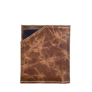 Brown Genuine Leather <b>Men</b> Trifold <b>Wallet</b> Minimalist Mini Cardholder Cash Slot Vintage Contrast Stitching Pocket <b>Small</b> Male Purse - Product Image 5
