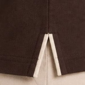 Polo personnalisé pour homme, marron foncé et beige, manches courtes, décontracté, pour le golf, OEM, marque privée, respirant, uniforme, vente en gros - Product Image 3