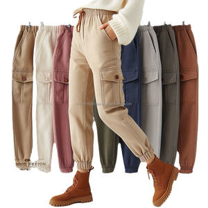 Pantalon de jogging en coton pour femmes sur mesure Streetwear élastique à séchage rapide Style confort taille moyenne pantalon de survêtement cargo plat en gros - Product Image 1