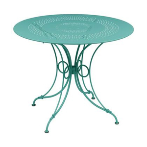 <b>Round</b> Iron Outdoor <b>Table</b> with Ornate Scroll Legs Traditional Design Durable Frame for Patio Use - Product Image 6