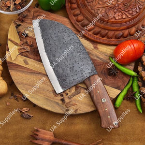 Couteau à découper serbe UA Supplies, robuste, forgé à la main, entièrement en acier inoxydable 12C27, manche en bois de rose naturel, aspect vintage - Product Image 3