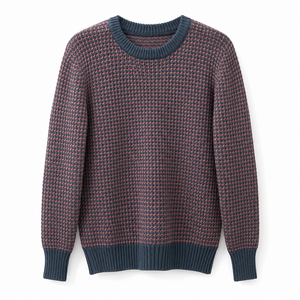 <b>Men's</b> Cotton Shaker-Stitch Sweater Crew Neck <b>Long</b> Sleeve Cotton Blend Winter Casual Wear | OEM ODM Manufacturer Bangladesh - Product Image 3