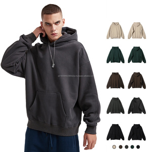 Sudadera con capucha de doble capa con logotipo personalizado, tejido de rizo francés, 300 g/m², algodón, sin cordones, estilo urbano, gruesa, de diseñador, extragrande para hombre - Product Image 1