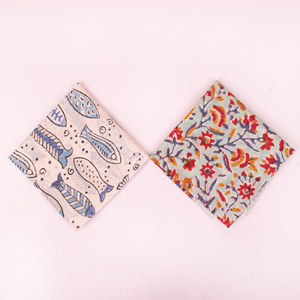 Foulard carré en coton imprimé à la main, style bandana, artisanat de Jaipur, pour l'été, respectueux de l'environnement - Product Image 3