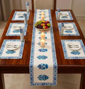 Premium Quality Cotton Floral Modern Printed Table Mat Set Matching <b>Runner</b> Durable Eco-Friendly for Dining Decor Wholesale Price - Product Image 2