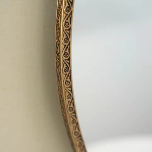 Modern Minimalist Round Handmade Textured <b>Gold</b> Metal <b>Frame</b> Wall <b>Mirror</b> for Bathroom Living Room Decor Diwali Gift-REHMAN CRAFT - Product Image 5