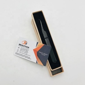 Pince à épiler professionnelle d'extension de cils en acier inoxydable à 45 angles de marque privée personnalisée vente en gros pince à cils durable - Product Image 6