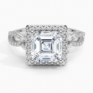BOJ <b>Ring</b> 0123 Asscher Cut 925 Silver Luxe Floral Prong Setting Solitaire <b>Diamond</b> <b>Ring</b> 2ct D Color VVS1 Moissanite GRA Certified - Product Image 1