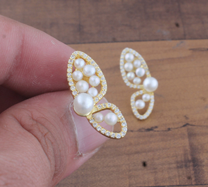 Pendientes de Perlas Chapados en Oro al por Mayor, Pendientes de Perlas de Agua Dulce de Plata de Ley 925, Proveedor de Joyería para Mujer - Product Image 4