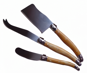 Cortador y picador de queso, juego de cubiertos y utensilios de cocina con mango de madera, ideal para uso doméstico y vajilla de cocina. - Product Image 1