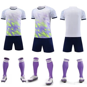 Conjunto de Uniforme de Fútbol para Hombre, Color Azul Coral, Sublimado, Poliéster Transpirable, Pantalones Cortos, Calcetines, Ropa Deportiva para Adultos - Product Image 5