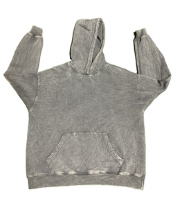 Sudadera con capucha polar de algodón 100% de talla grande para hombre hecha a medida, sudadera de invierno con patrón de tejido sólido, técnica lavada de talla grande - Product Image 1