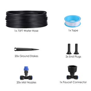 Kit Sistema di Irrigazione a Goccia Regolabile da 22,86m in PVC per Giardino con Ugelli Nebulizzatori - Sistema Completo per Irrigazione Patio - Product Image 2
