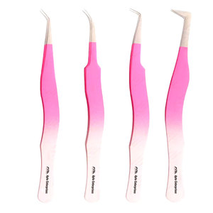 Pinzas de Precisión de Acero Inoxidable, Herramienta Profesional para Aplicar Pestañas, Pinzas Curvas para Extensiones de Pestañas Clásicas - Product Image 1