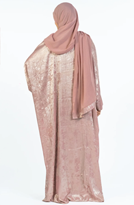 Abaya Elegante y Modesta para Mujeres Musulmanas Indias, Transpirable, con Estampado Floral, Manga Larga, para Primavera/Verano, Cómoda para Eid - Product Image 4