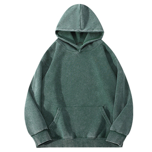 Sudadera con capucha y cremallera para hombre, con lavado ácido personalizado, efecto desgastado y pintado a mano, de alta calidad, oversize, estilo urbano, al por mayor - Product Image 1