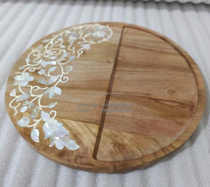 Bandeja de lujo para servir postres de estilo árabe de madera de nogal de Acacia con incrustaciones de nácar para bodas, regalos de Ramadán Eid, artesanías RF - Product Image 2