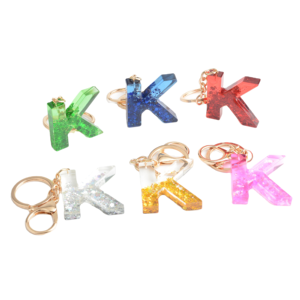 Porte-clés personnalisé en résine acrylique transparente de haute qualité, design traditionnel artisanal, porte-monnaie à 26 lettres, cadeaux - Product Image 4