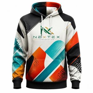 เสื้อฮู้ดพิมพ์ลายทั้งตัวแบบขายส่ง ลายสาดสี สตรีทแวร์ เสื้อสเวตเชิ้ตกราฟิก ยูนิเซ็กซ์ - Product Image 4