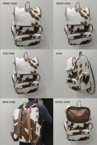 Premium Cowhide Hair-On Leather Backpack Handmade Travel Laptop <b>Bag</b> Custom Logo Wholesale Supplier Bulk LHBP-0052 - Product Image 6