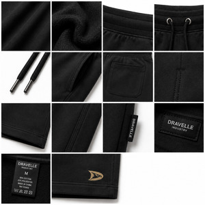 Pantalones Cortos Bermuda de Algodón Negro para Hombre, Cintura con Cordón, Estilo Casual con Bolsillos y Detalle de Logotipo, Gran Venta - Product Image 6