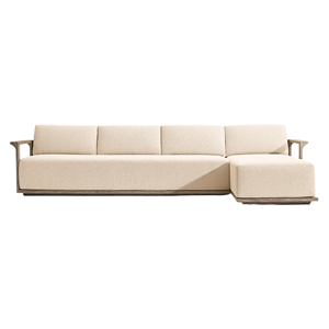 Conjunto de Sofás Seccionales de Madera de Teca Sólida Moderna de Primera Calidad para Exteriores, Muebles de Salón Duraderos, Cómodos y de Estilo Contemporáneo - Product Image 1