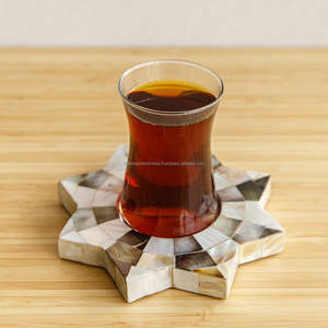 แผ่นม็อบแบบฝังมุกสีขาวดำความต้องการมากที่สุดถ้วยชาเปลือกหอยทะเลที่ใส่เทียน - Product Image 2