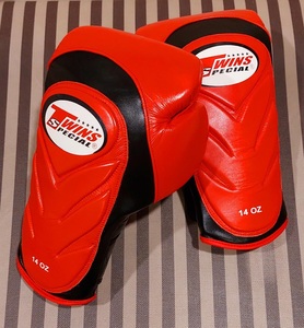 Gants de boxe en cuir bleus 14 oz avec lacets, support de poignet respirant, équipement d'entraînement pour adultes, sangle de poignet élastique antidérapante - Product Image 4