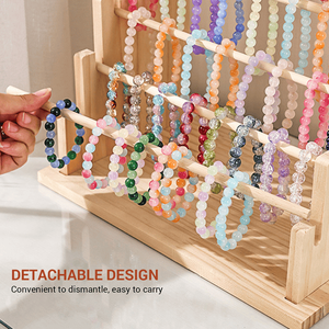 Présentoir à bijoux en bois détachable pour boucles d'oreilles, bracelets, colliers - Commandes à retirer soi-même (TK/TEMU) - Product Image 3