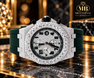 MB ETERNAL JEWELS นาฬิกาโครโนกราฟเพชรหรูหรา ตัวเรือนทรงสี่เหลี่ยม หน้าปัดคริสตัลแซฟไฟร์ กันน้ำ 10 บาร์ กลไก CITIZEN - Product Image 3