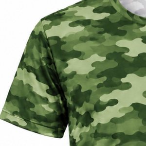 Forest <b>Green</b> Camo <b>T</b> <b>Shirt</b> <b>Men</b> Short Sleeve Crew Neck Camouflage Printed Athletic Training Gym Workout Performance Sportswear - Product Image 3