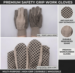 Hot DOT Canvas Cotton PVC Anti-Slip Latex-Free Knitwrist Polka Dot Palm Safety Protection Industrial Multi-Purpose Heavy Duty - Product Image 2