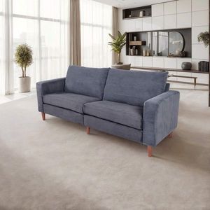 Modern Style Grey Corduroy Multi-Person <b>Sofa</b> Solid Color with Removable <b>Cover</b> <b>for</b> Living Room Office and Basement - Product Image 3