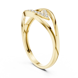 Anillos de oro macizo de 14k para mujer con diseño minimalista de diamantes de corte redondo y tallo dividido, ideales para regalo, compromiso, aniversario o boda. - Product Image 2