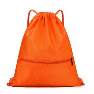 <b>Backpack</b> with Front Zip Pocket Lightweight Nylon Gym Bag Unisex Casual Style Solid Color - Product Image 2